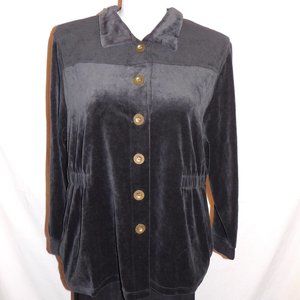 2X Liz & Me Catherines Black Velour Jacket NWT